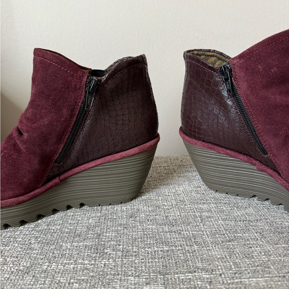 FLY London Women's Ankle Boot Wedge wine 37 - Picture 7 of 12